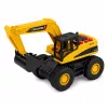 LEAN TOYS Excavadora de construcción con cuchara móvil, luz y sonido - Amarillo, escala 1:32