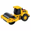 LEAN TOYS Rodillo compactador Vehículo de obra escala 1:32 con rodillo giratorio, luz y sonido Amarillo