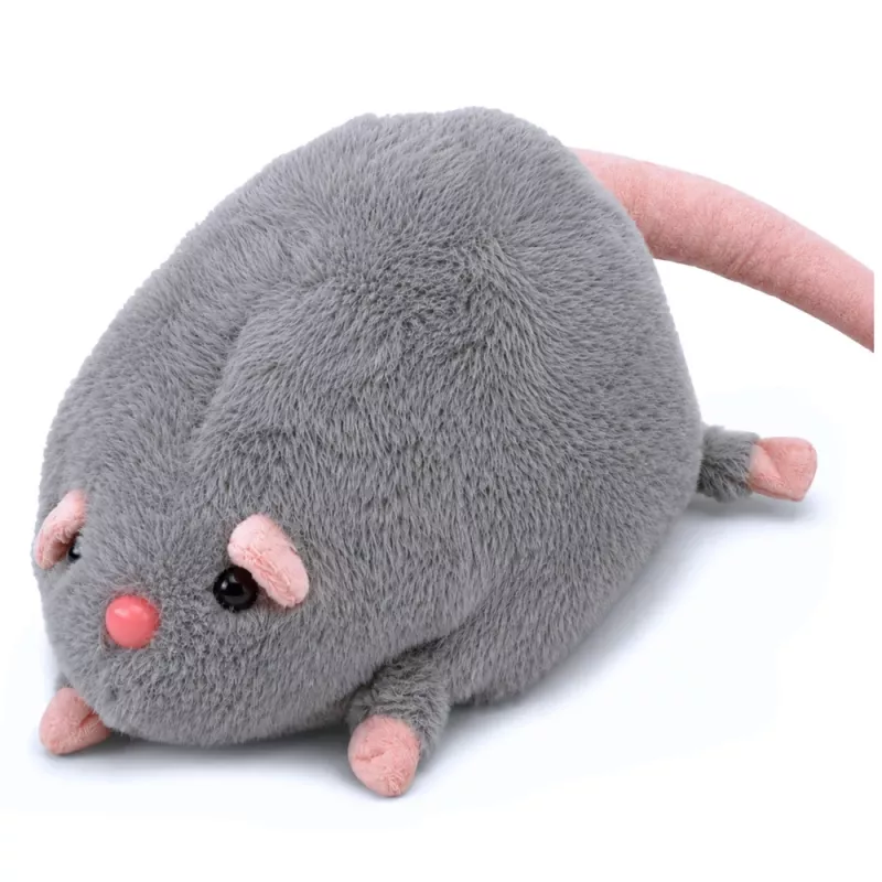 LEAN TOYS Peluche Rata con cola larga, gris, 40 cm