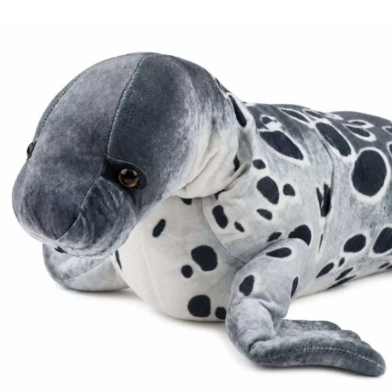 LEAN TOYS Foca realista Peluche, Gris, 50 cm