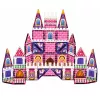 LEAN TOYS Bloques magnéticos castillo de princesa rosa 58 piezas