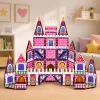 LEAN TOYS Bloques magnéticos castillo de princesa rosa 58 piezas