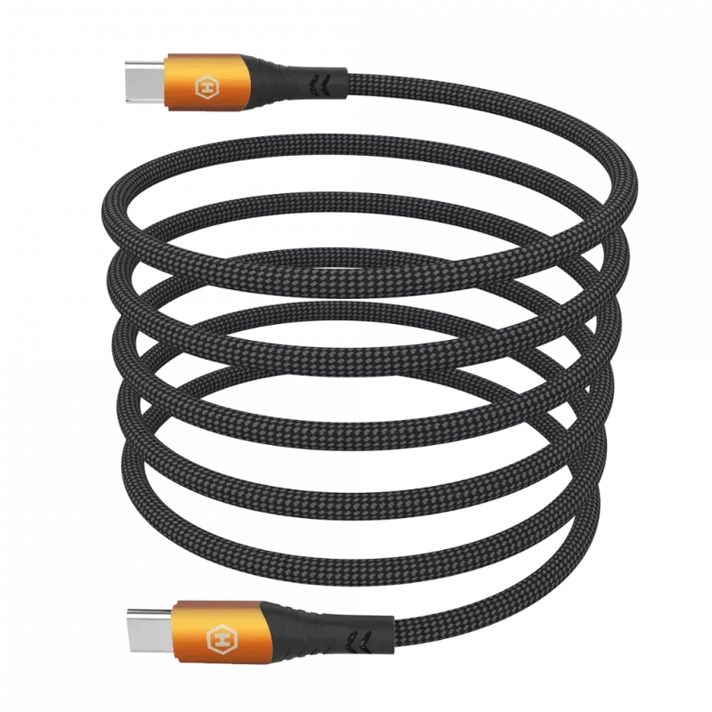 HAMMER Cable USB-C a USB-C 1,2 m 60 W PD carga rápida y sincronización de datos negro