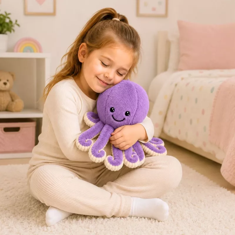 LEAN TOYS Peluche pulpo con tentáculos elásticos Morado 30 cm