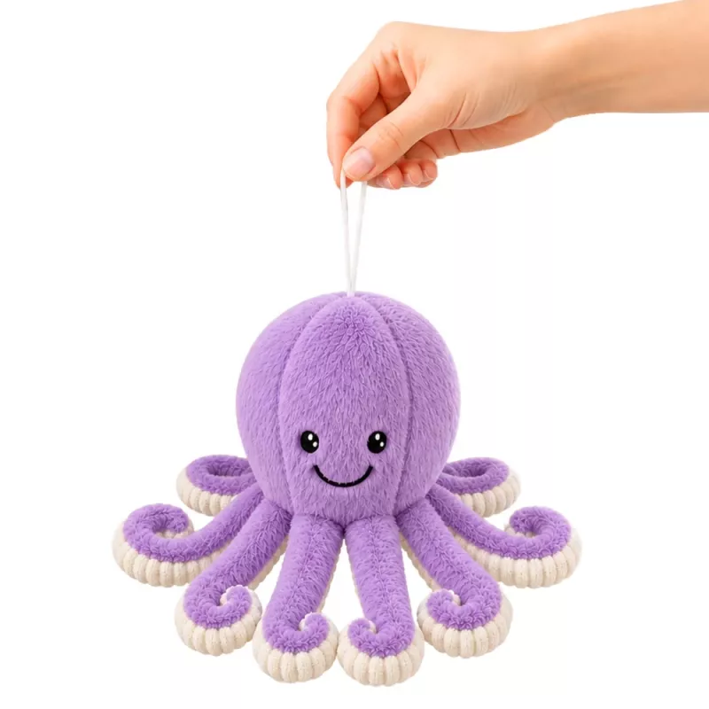LEAN TOYS Peluche pulpo con tentáculos elásticos Morado 30 cm
