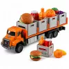 LEAN TOYS Camión de transporte de alimentos naranja 1:55 modelo die-cast
