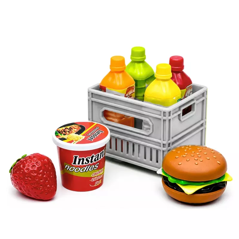 LEAN TOYS Camión de transporte de alimentos naranja 1:55 modelo die-cast