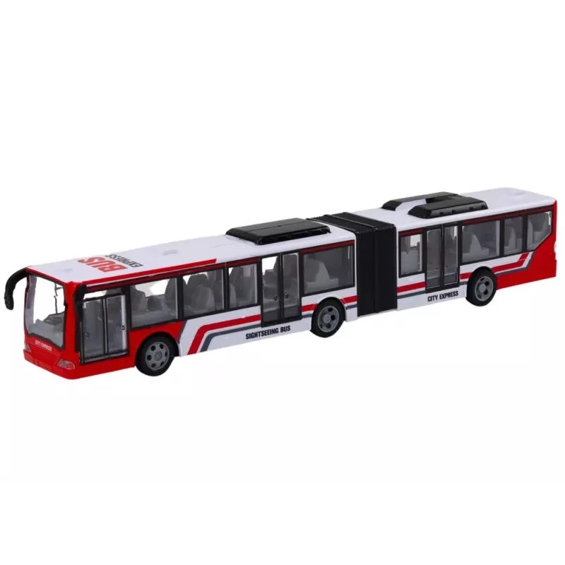 LEAN TOYS Autobús urbano RC con radiocontrol rojo y blanco escala 1:20
