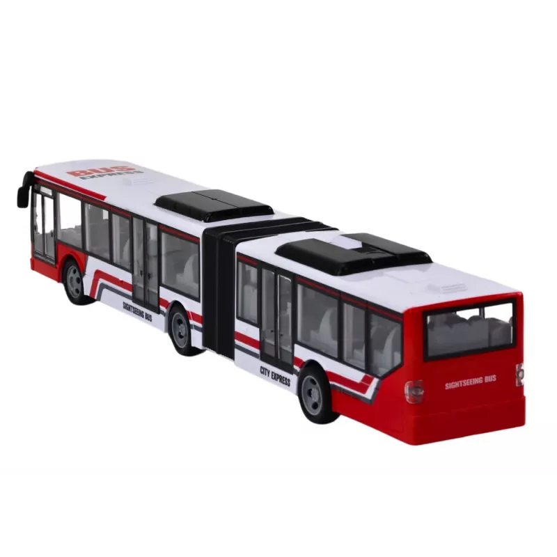 LEAN TOYS Autobús urbano RC con radiocontrol rojo y blanco escala 1:20