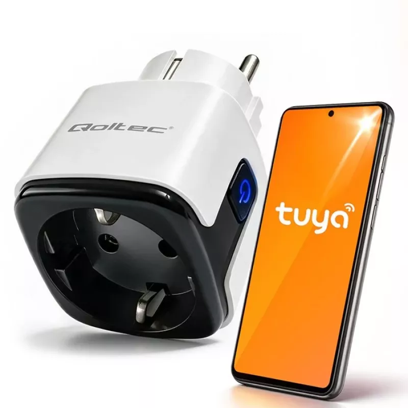 QOLTEC enchufe inteligente WiFi 16A con monitorización de energía y temporizador