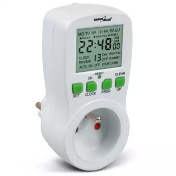 GreenBlue GB107 Interruptor temporizador digital programable 16 programas 230V 16A Schuko