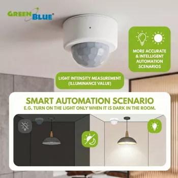 GREENBLUE Tuya Zigbee Sensor de movimiento GB740