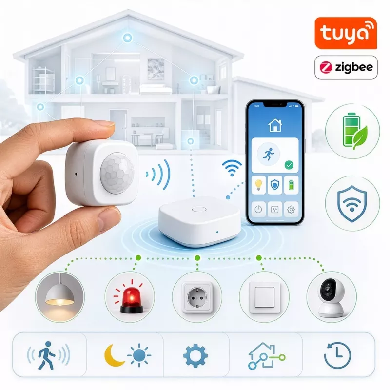 GREENBLUE Tuya Zigbee Sensor de movimiento GB740