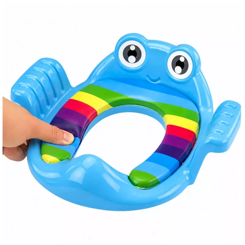 LEAN TOYS Reductor de inodoro para niños, asiento suave con asas, azul