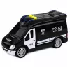 LEAN TOYS Furgoneta de policía unidad especial SWAT con luz y sonido, escala 1:32, pull-back, metal die-cast