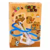 LEAN TOYS Pista tobogán de carreras capibara con escalones móviles, luz y sonido - Juguete musical de escalada para niños a partir de 3 años