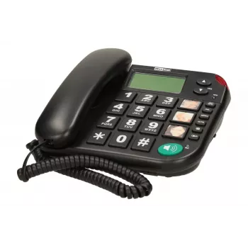 MAXCOM KXT 480 BB Teléfono con cable con pantalla LCD, negro