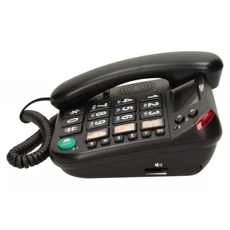 MAXCOM KXT 480 BB Teléfono con cable con pantalla LCD, negro