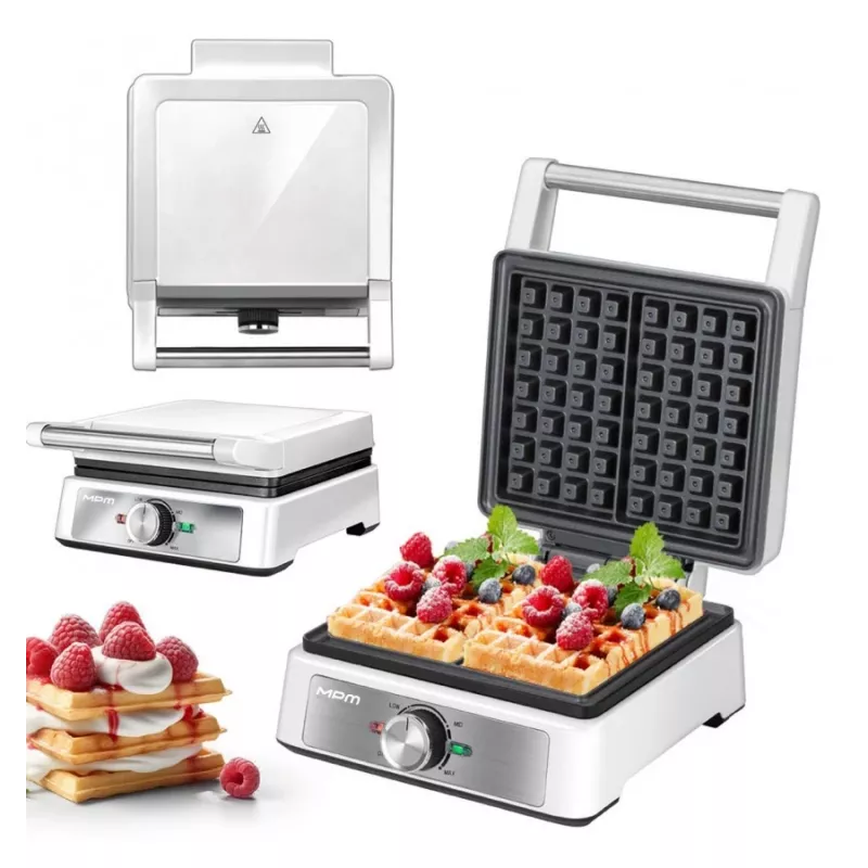 MPM MGO-41 gofrera 1600W blanca – gofrera belga con placas antiadherentes