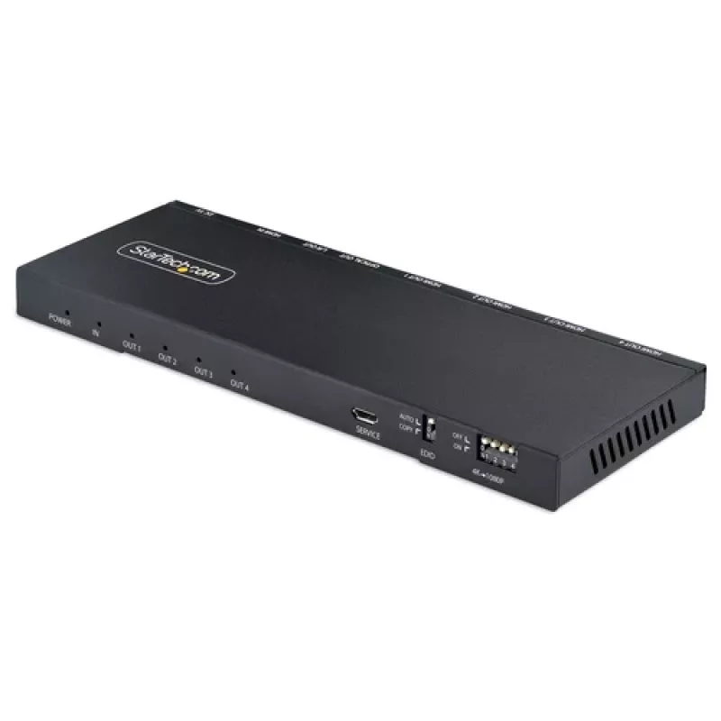 StarTech.com Splitter HDMI 4 puertos 4K 1x4, 4K 60Hz, HDMI 2.0, HDCP 2.2, HDR10, 18Gbps, EDID Copy, carcasa de acero