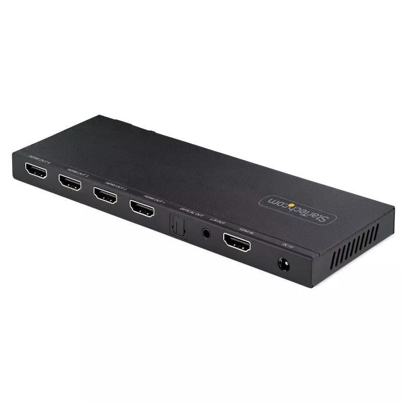 StarTech.com Splitter HDMI 4 puertos 4K 1x4, 4K 60Hz, HDMI 2.0, HDCP 2.2, HDR10, 18Gbps, EDID Copy, carcasa de acero