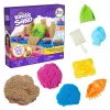 Kinetic Sand Beach Adventure Set - 907g de arena en 3 colores con moldes, herramientas y bandeja de juego