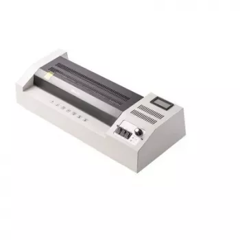 DELI Plastificadora de oficina E3895-EU A3 | Laminación por rodillos calientes a 250 mm/min, máx. 125 micras, anti-atasco, laminación en frío, negro/plata