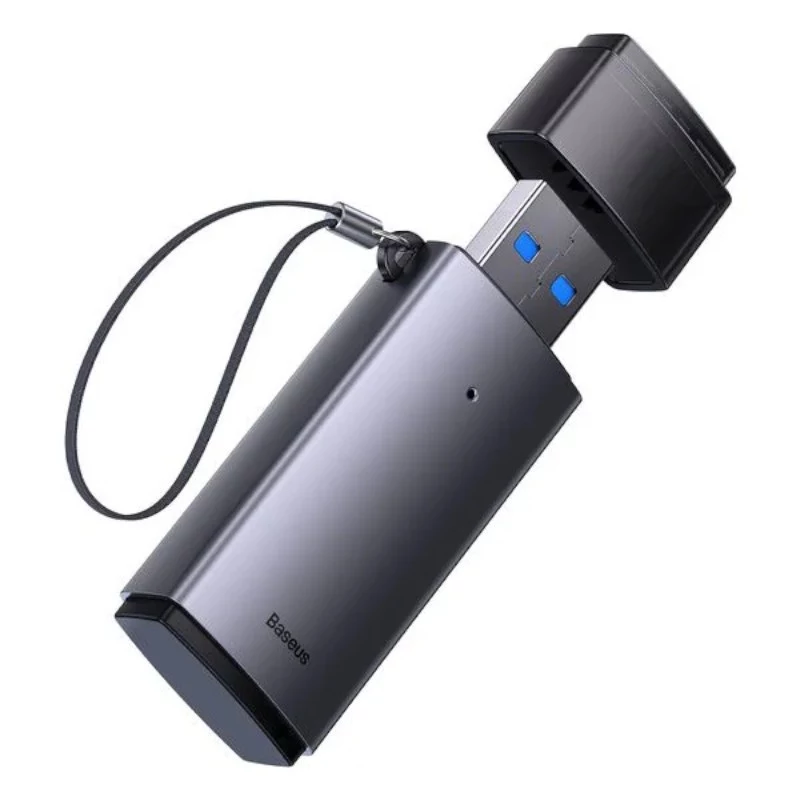 Lector de tarjetas SD y microSD 2 en 1 Baseus USB 3.0 – gris