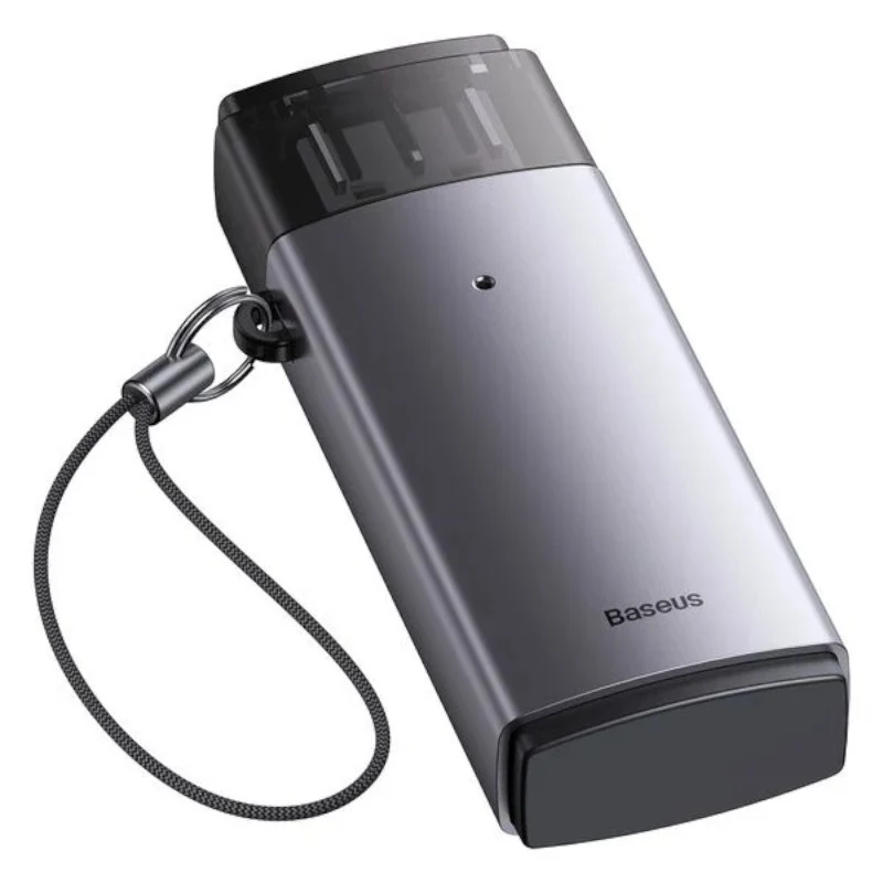 Lector de tarjetas SD y microSD 2 en 1 Baseus USB 3.0 – gris
