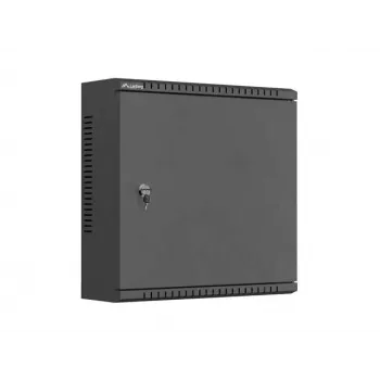 Lanberg TPR 10 Caja de instalación de montaje en pared con placa perforada, 400 x 400 x 140 mm, Negro, montada WAT1-4014-00B