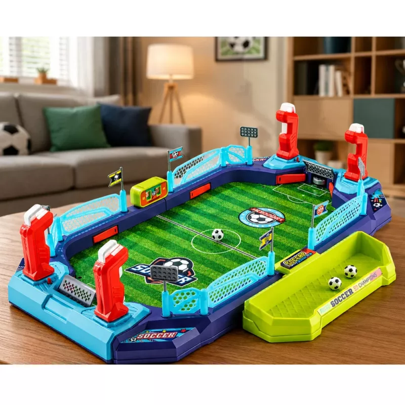 LEAN TOYS Juego 2 en 1 de futbolín y air hockey para 2 jugadores