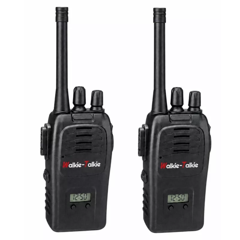 LEAN TOYS Walkie Talkie USB Reducción de Ruido Negro 200M Alcance