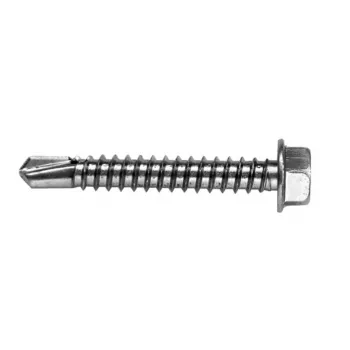 VOLTENO MF-530-4838 Tornillo autotaladrante con cabeza hexagonal y arandela 4,8 x 38 mm, acero al carbono galvanizado, DIN 7504K, Plata