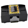 LEAN TOYS Mezclador de cartas electrónico automático para 2 barajas - a pilas, plástico ABS, negro