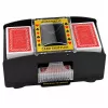 LEAN TOYS Mezclador de cartas electrónico automático para 2 barajas - a pilas, plástico ABS, negro