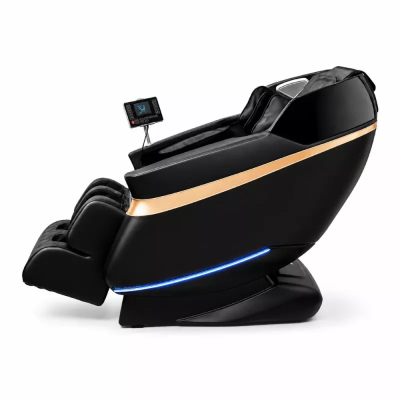 EXTRALINK Sillón de masaje 3D Zero Gravity negro-dorado