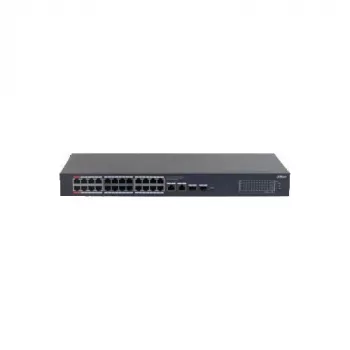 Dahua CS4228-24GT-375 Switch gestionado PoE Gigabit de 24 puertos, 2x Gigabit RJ45 + 2x uplinks SFP, presupuesto PoE de 375 W, Layer 2
