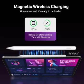 UGREEN LP653 Lápiz stylus para Apple iPad con carga inalámbrica, Blanco