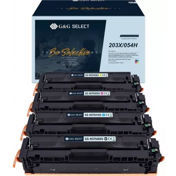 G&G pack de 4 cartuchos de tóner compatibles para HP 203X serie, negro cian magenta amarillo, alta capacidad, GS-H203X-4P