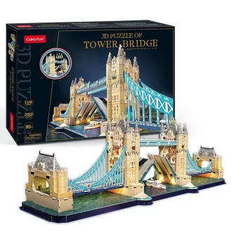 Cubic Fun puzzle 3D Tower Bridge con iluminación LED | 113 piezas | maqueta de arquitectura