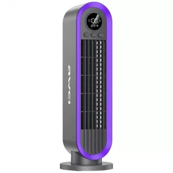 AWEI F52 Ventilador de torre portátil 3600mAh recargable por USB-C gris