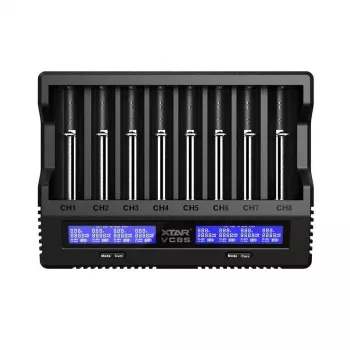 Cargador de baterías XTAR VC8S USB-C SET, 3,7V/1,2V