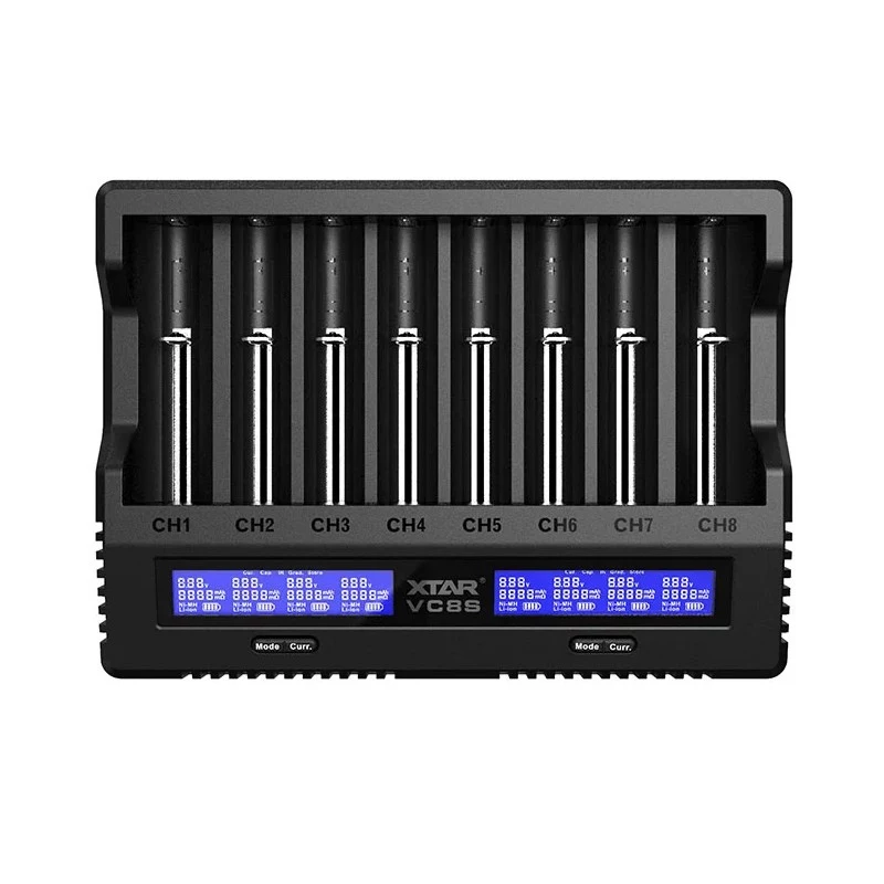 XTAR VC8S USB-C SET Cargador de baterías, 3,7V/1,2V