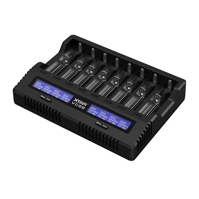 XTAR VC8S USB-C SET Cargador de baterías, 3,7V/1,2V