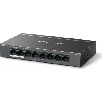 Switch Gigabit Desktop PoE+ Mercusys MS108GP de 8 puertos, 123W de presupuesto, Plug & Play
