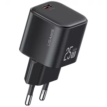 USAMS Cargador rápido USB-C GaN 25W - Blanco