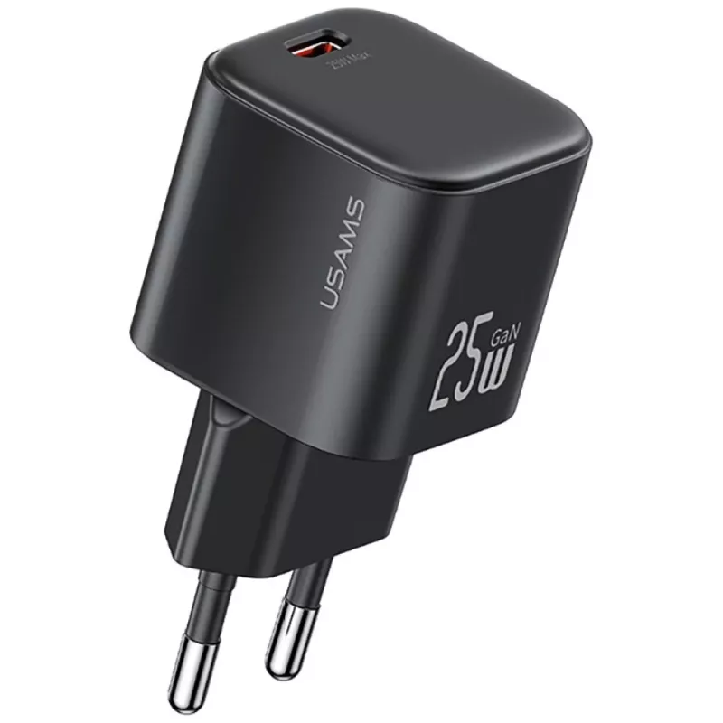 USAMS Cargador rápido USB-C GaN 25W - Blanco