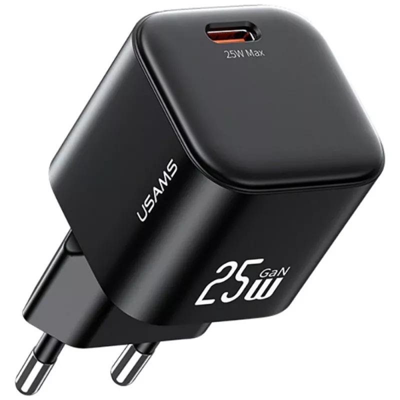 USAMS Cargador rápido USB-C GaN 25W - Blanco