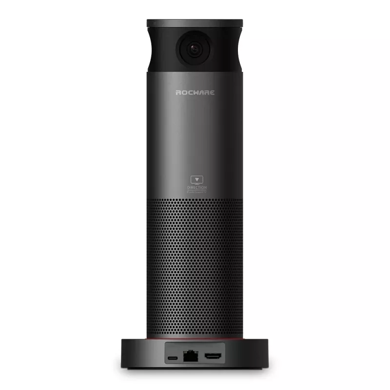 ROCWARE RC360 Cámara IP Wi-Fi panorámica de 360°, 1080P Full HD, audio bidireccional, visión nocturna, para interior
