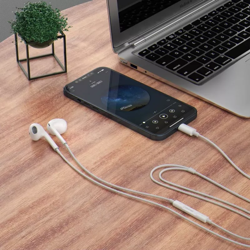 DUDAO X14ProT auriculares in-ear con conector USB-C, cable de 1,2 m, blanco